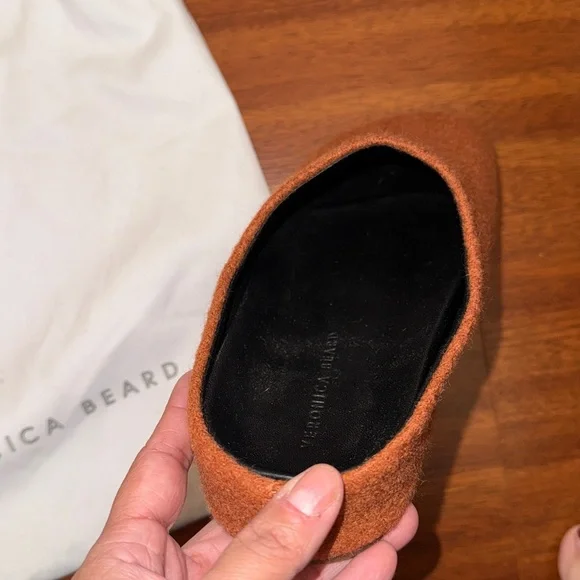 Veronica Beard Orange Cuoio Fenella Wool Mule Slides - Picture 6 of 12